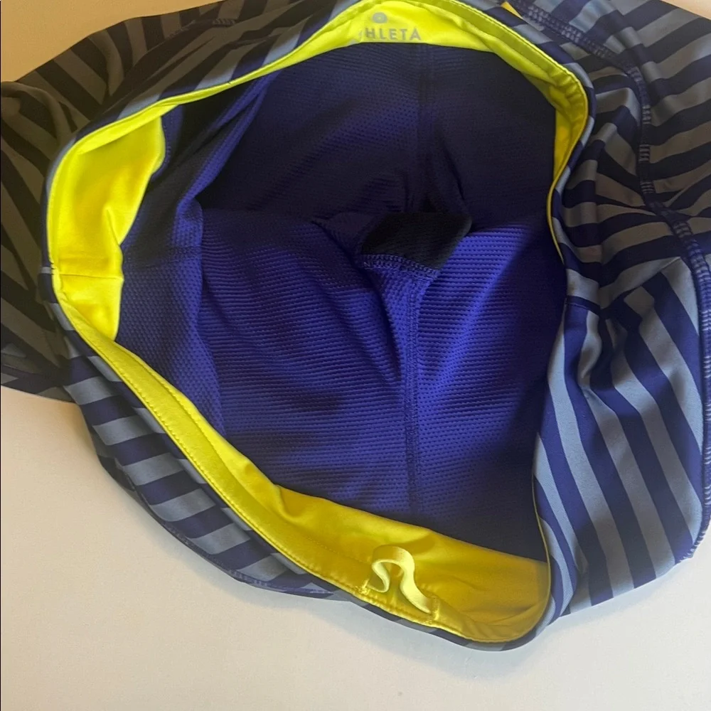 Athleta Swagger Fly By Tiered Striped Tennis Golf Running Skort Purple Gray Sz M